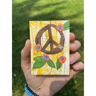 Peace and Blooms aceo art card thumbnail 1