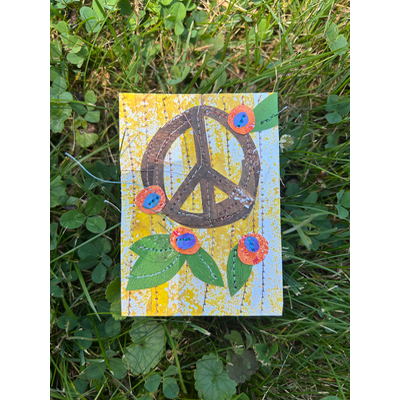 Peace and Blooms aceo art card thumbnail 3