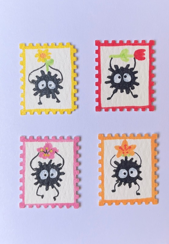 Flower Power Soot Sprites aceo art card