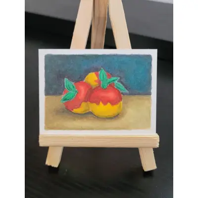 "Almost an Apple" Pokemon berry inspired Still Life drawing aceo art card thumbnail 1
