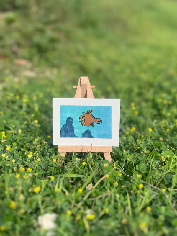 Gar-fish aceo art card
