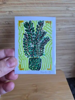 Plant aceo art card thumbnail 1