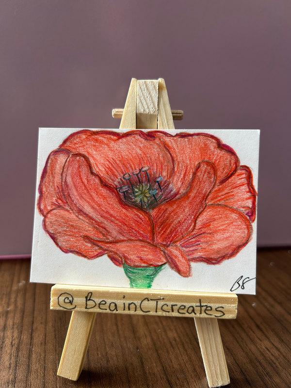 Poppy aceo art card