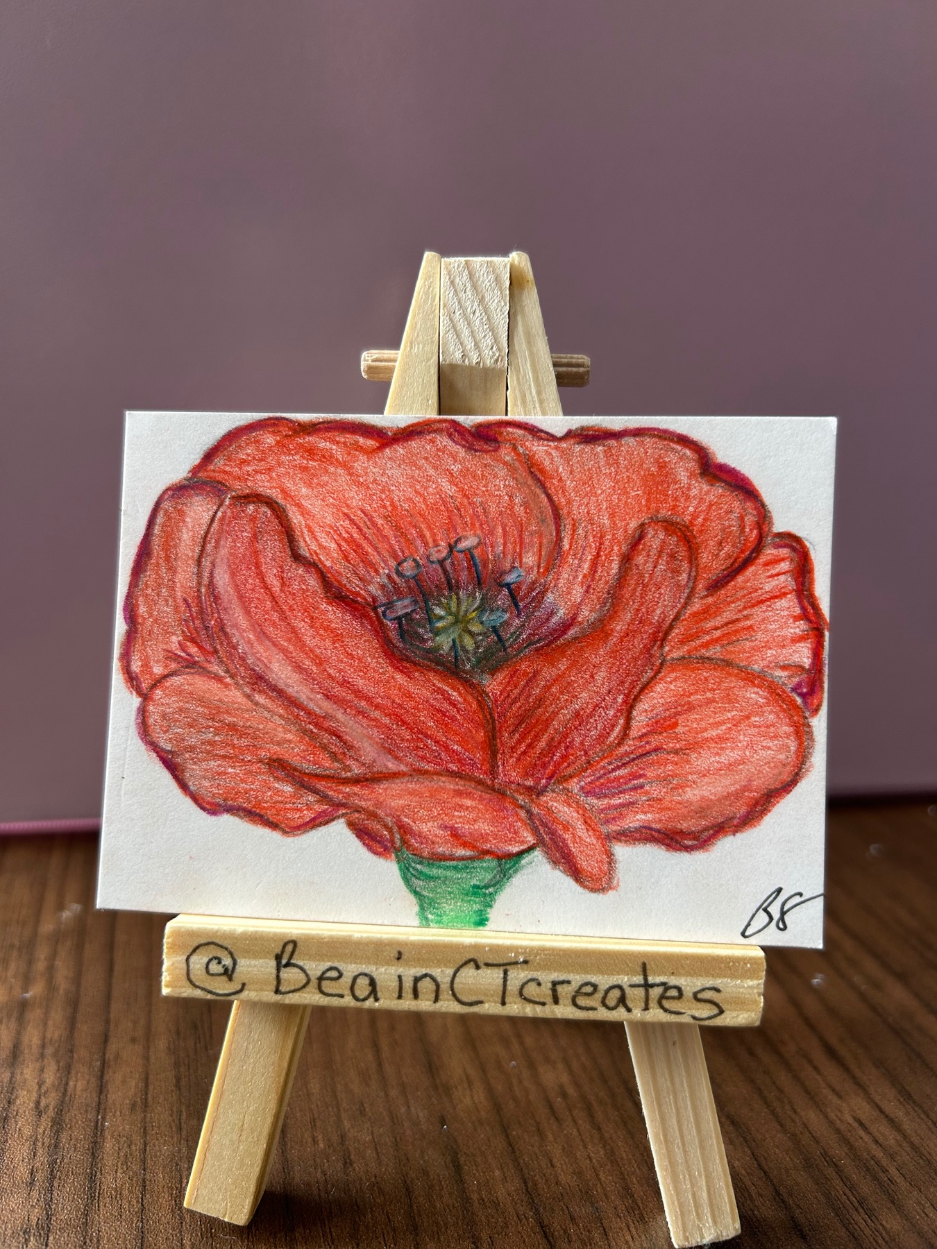 Poppy aceo art card