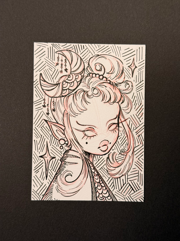 Sister Moon aceo art card