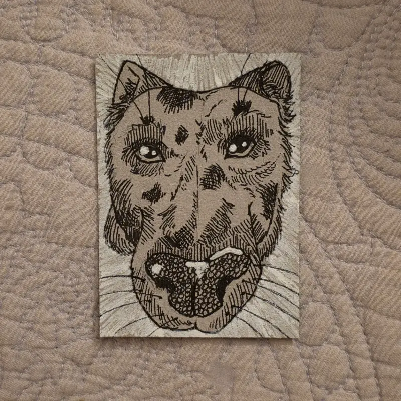 'pupper' original pen & ink aceo aceo art card