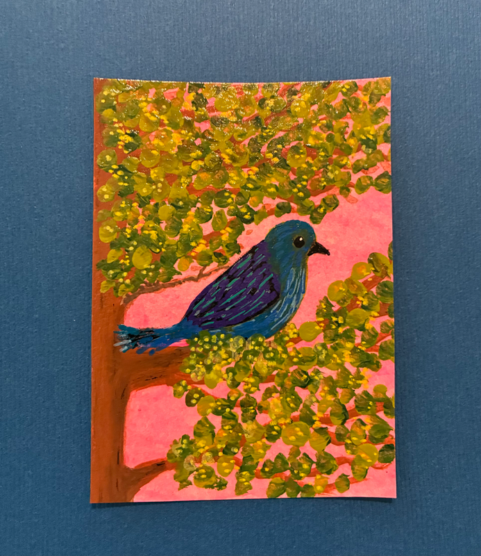Bluebird aceo art card