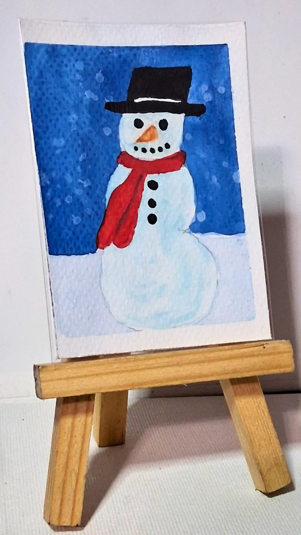 Armless Snowman #1 aceo art card