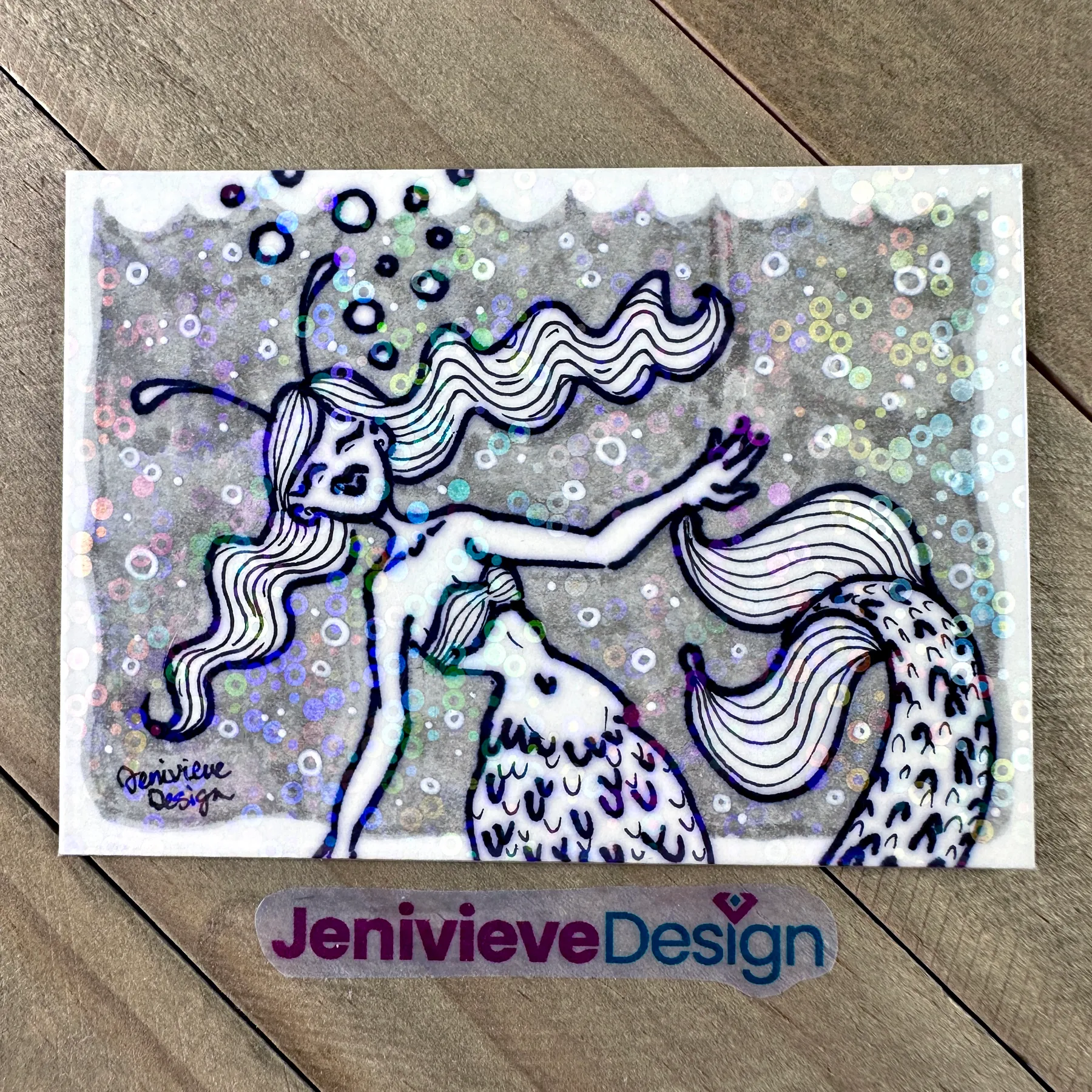 "Mermaids nap, too!" by Jeniveve Design aceo art card