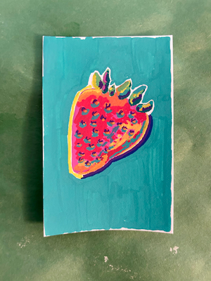 Original ACEO Card Art | Pop Art Fruit | Acrylic Medium aceo art card thumbnail 2