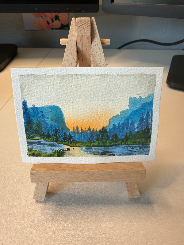 Mountains at Dawn aceo art card