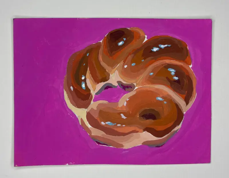 danish? or a croissant? you decide! aceo art card