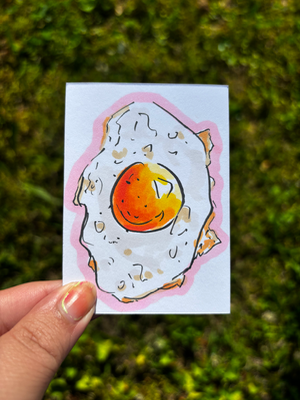 “Fried Egg” Food aceo art card thumbnail 1