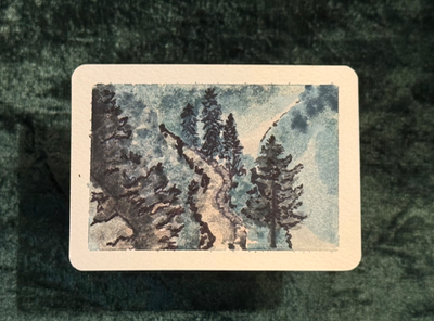 Original Fantasy ACEO Miniature Art Card Watercolor Painting - The Hidden Path aceo art card thumbnail 1