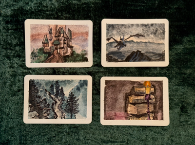 Original Fantasy ACEO Miniature Art Card Watercolor Painting - The Hidden Path aceo art card thumbnail 2