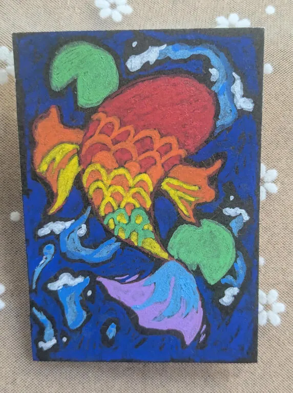 Rainbow Fish aceo art card