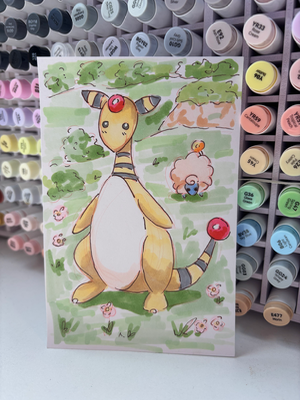 “Ampharos” Pokemon 4x6 aceo art card thumbnail 3
