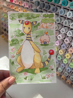 “Ampharos” Pokemon 4x6 aceo art card thumbnail 4