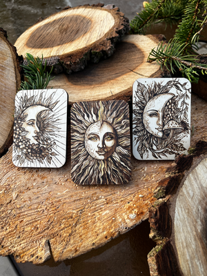 Ra•Ra - HeartWood Collection: Luminous Tri•ality – ACEO Set of 3 aceo art card thumbnail 1