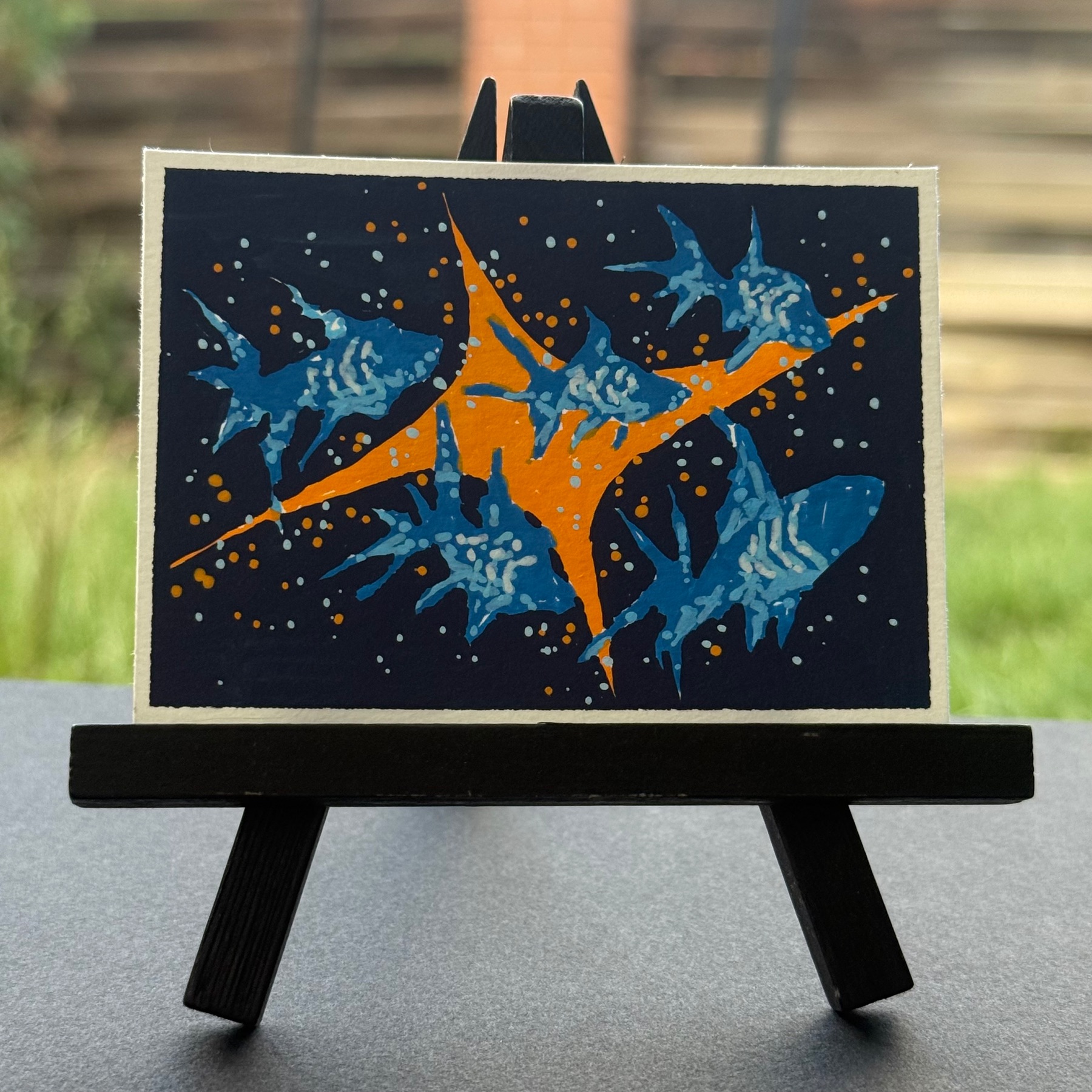 starry blue ii aceo art card
