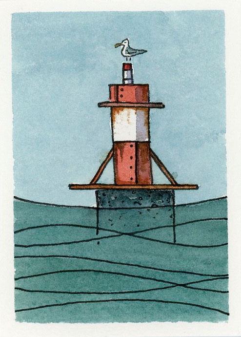 Buoy 7 aceo art card