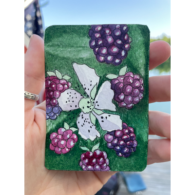 Wild Blackberries aceo art card thumbnail 1
