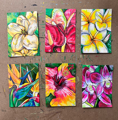 Anthurium aceo art card thumbnail 2