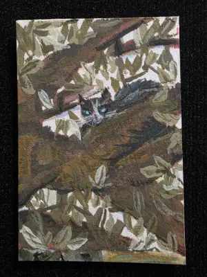 Sweety in the Tree aceo art card thumbnail 1