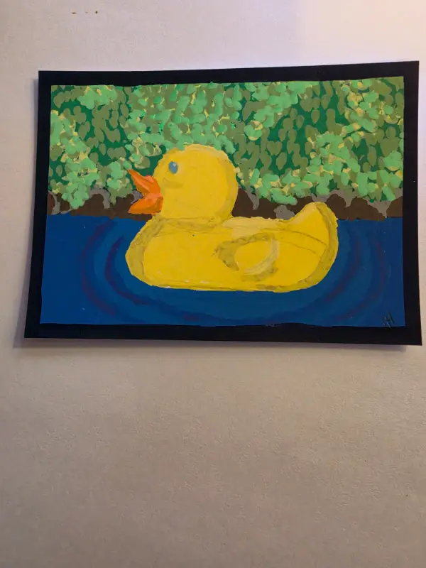 Duck on water aceo art card