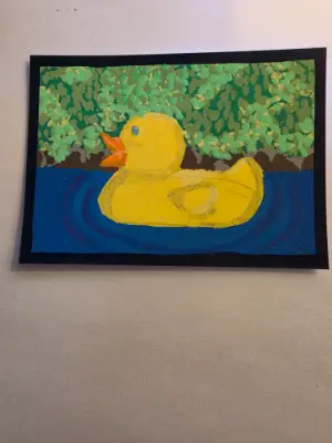 Duck on water aceo art card thumbnail 1