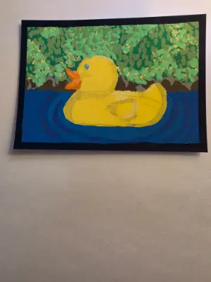 Duck on water aceo art card thumbnail 2