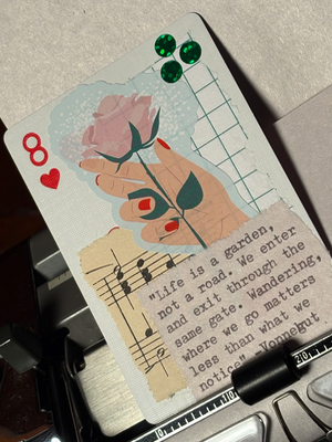Flower Quote Card #137 by Mazerzine Kurt Vonnegut aceo art card thumbnail 2