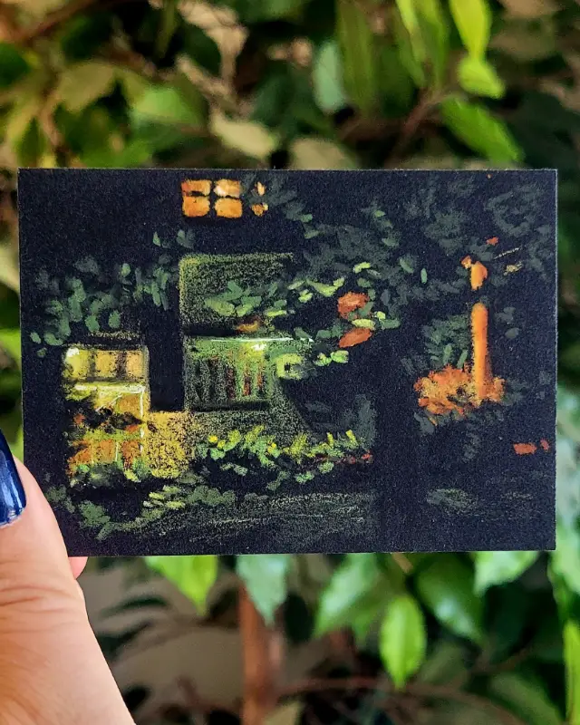 Nighttime Walk - Summer aceo art card
