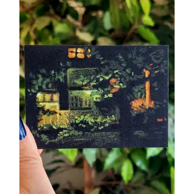 Nighttime Walk - Summer aceo art card thumbnail 1