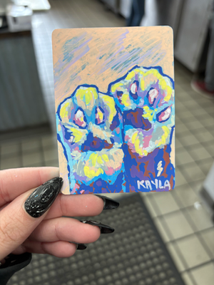 Kitty Paws aceo art card thumbnail 2