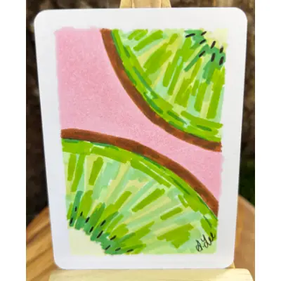 Summer Kiwi aceo art card thumbnail 2
