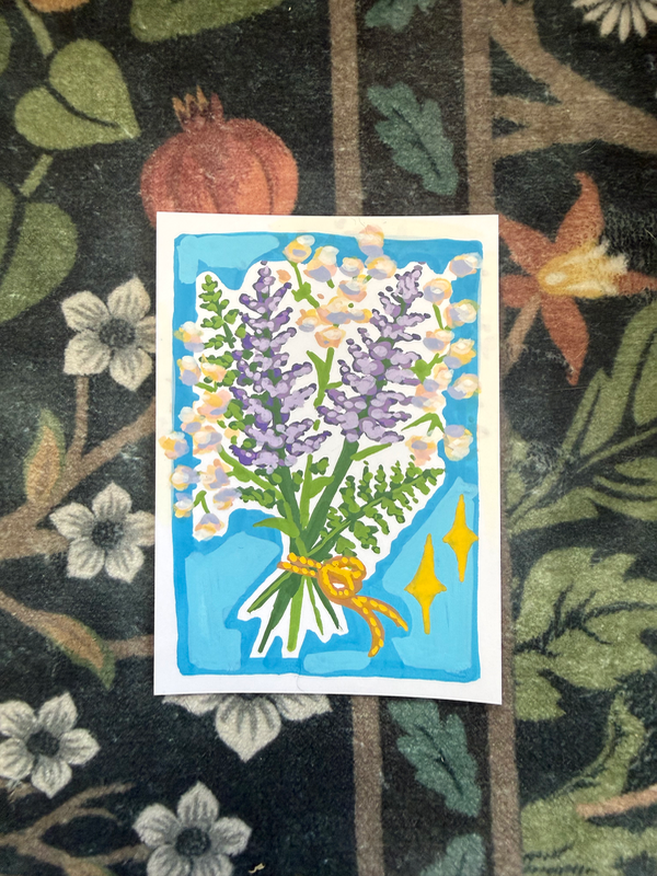 Lavender and Baby’s Breath aceo art card