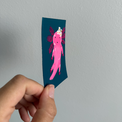 Original Floral Axolotl ACEO | Petals & Gills #3/3 aceo art card thumbnail 2