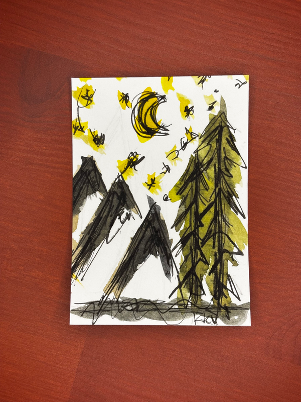 Moonlit Wilderness aceo art card