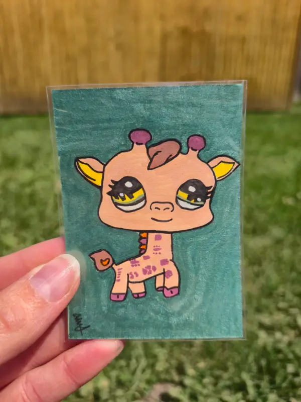 Giraffe LPS aceo art card