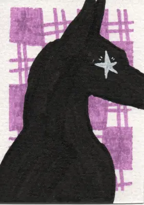 Silhouette Star Series (3 of 3) Dog Portrait aceo art card thumbnail 2