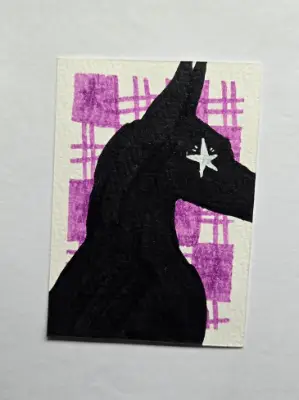 Silhouette Star Series (3 of 3) Dog Portrait aceo art card thumbnail 1