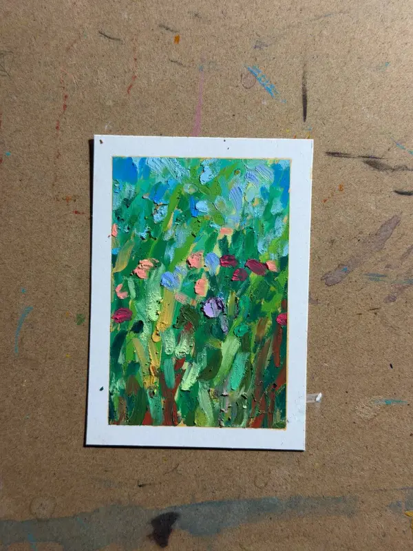 Sea of Flowers aceo art card