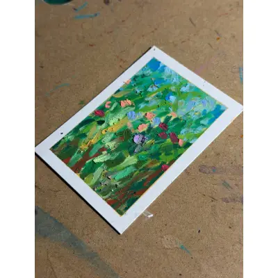 Sea of Flowers aceo art card thumbnail 2