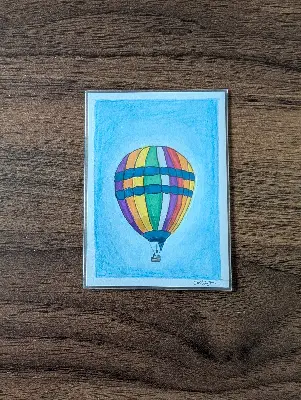 Rainbow Balloon aceo art card thumbnail 1
