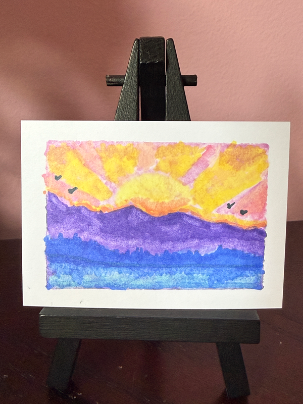 Mountain at Dawn aceo art card