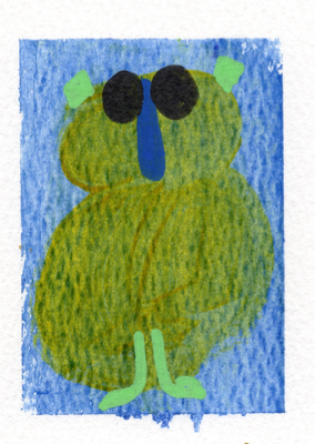 Sleep Demon series Olive aceo art card thumbnail 1