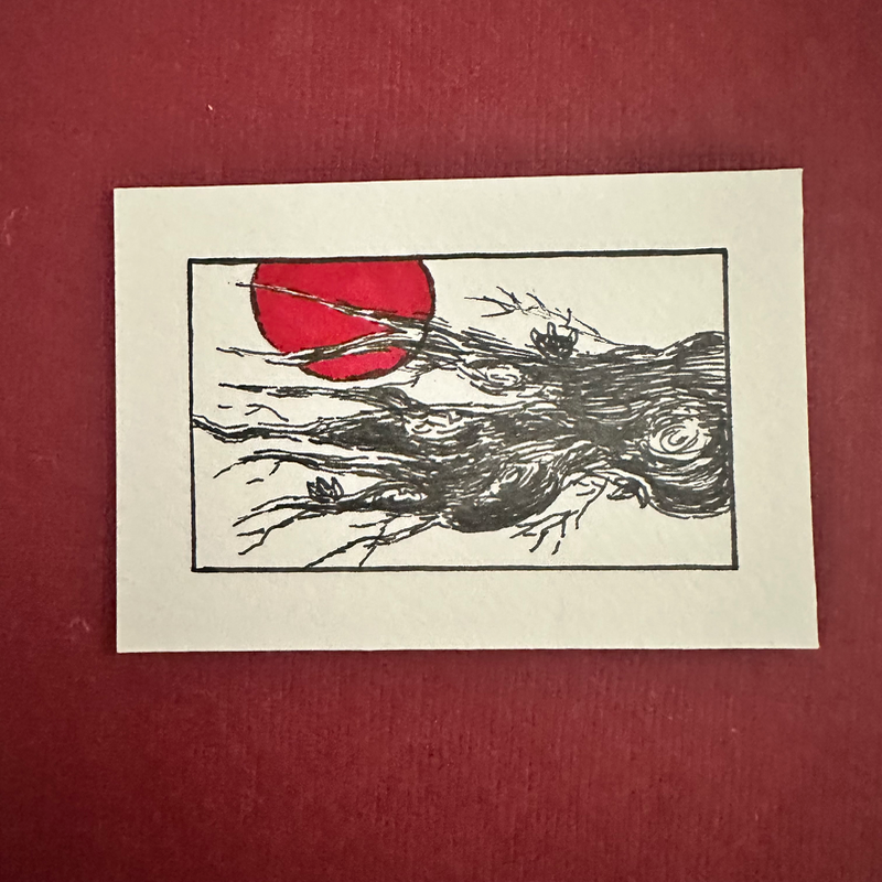 Tree and Sun aceo art card