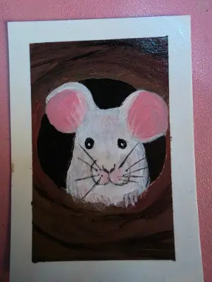 Rooster and mouse animal ACEO bundle aceo art card thumbnail 2