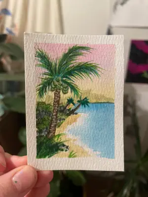 La Playa aceo art card thumbnail 2